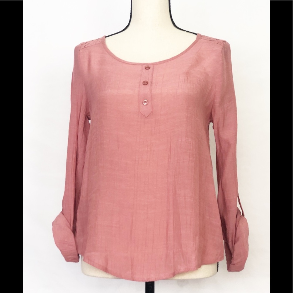 MINE Pink and Lace S Strappy Blouse